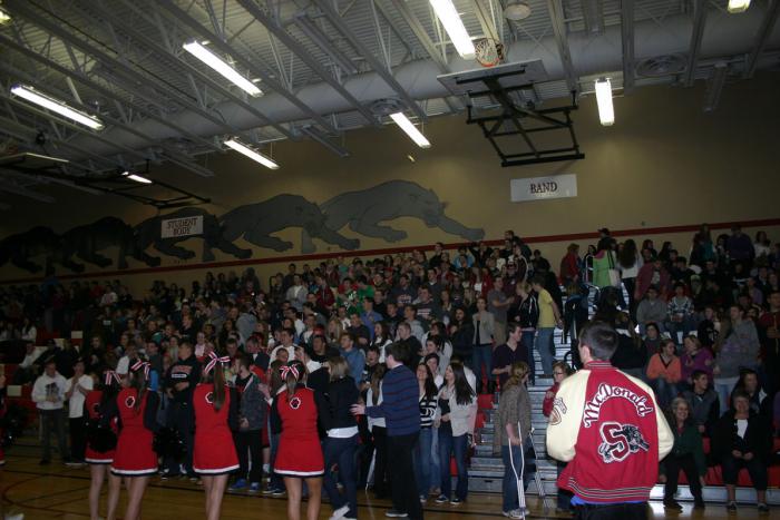 Students get pumped at the Spring Recognition assembly