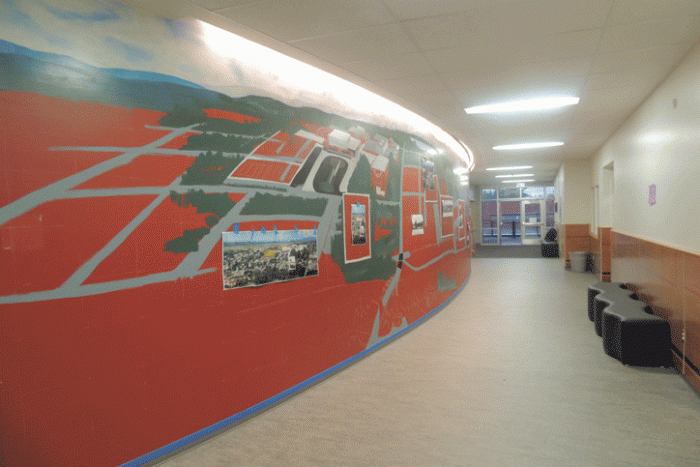 View of the mural outaside of the library